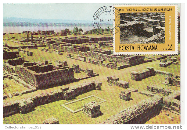 29013- DROBETA TURNU SEVERIN-ROMAN TOWN RUINS, MAXIMUM CARD, 1977, ROMANIA - Archäologie