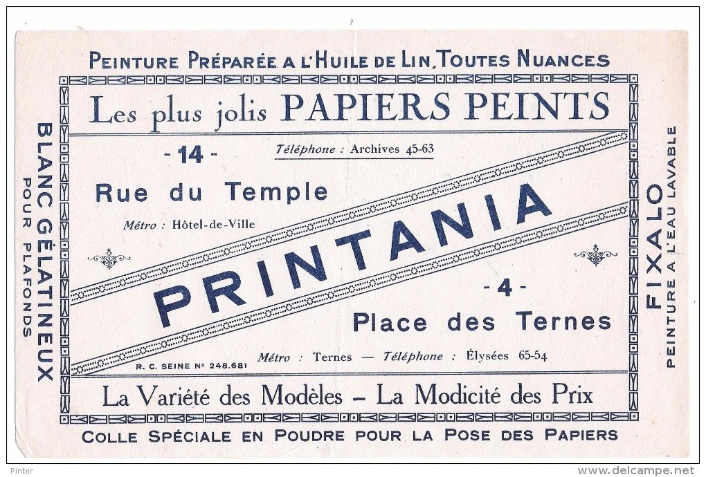 BUVARD - Les Plus Jolis PAPIERS PEINTS "PRINTANIA" - Peintures