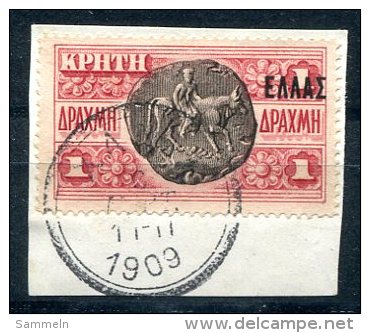 3676 - KRETA - Mi.Nr.37 Auf Briefstück  //  CRETE - Stamp On Piece - Creta