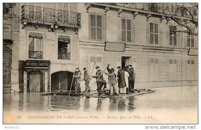 CPA Paris 7e Inondations De 1910 Radeau Quai De Billy - Paris Flood, 1910