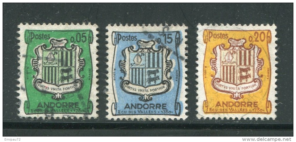 ANDORRE- Y&T N°154- 156- 157- Oblitérés - Usados