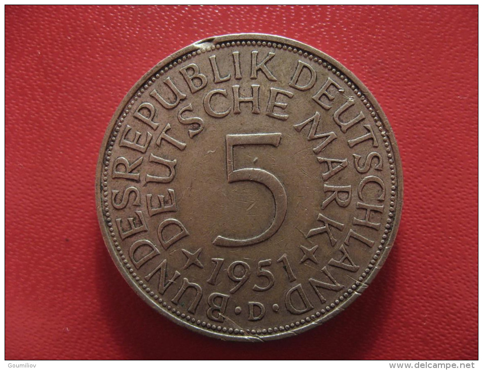 Allemagne - 5 Deutsche Mark 1951 D 0935 - 5 Marcos