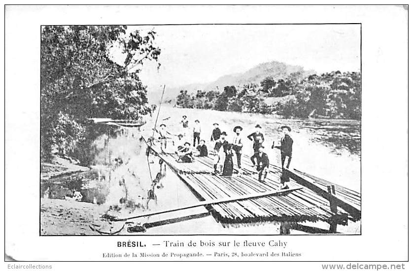 Brésil        Train De Bois Sur Le Fleuve Cathy - Other