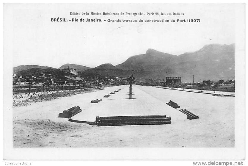 Brésil          Rio De Janeiro            Travaux De Construction Du Port  (1907) - Rio De Janeiro