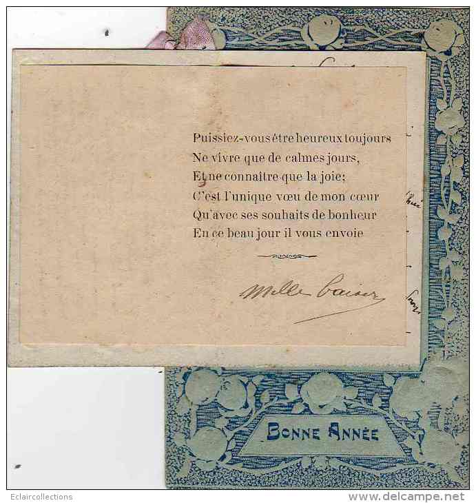 Fantaisie    Bonne Année 1908      Système  Avec Carnet A Lire - New Year