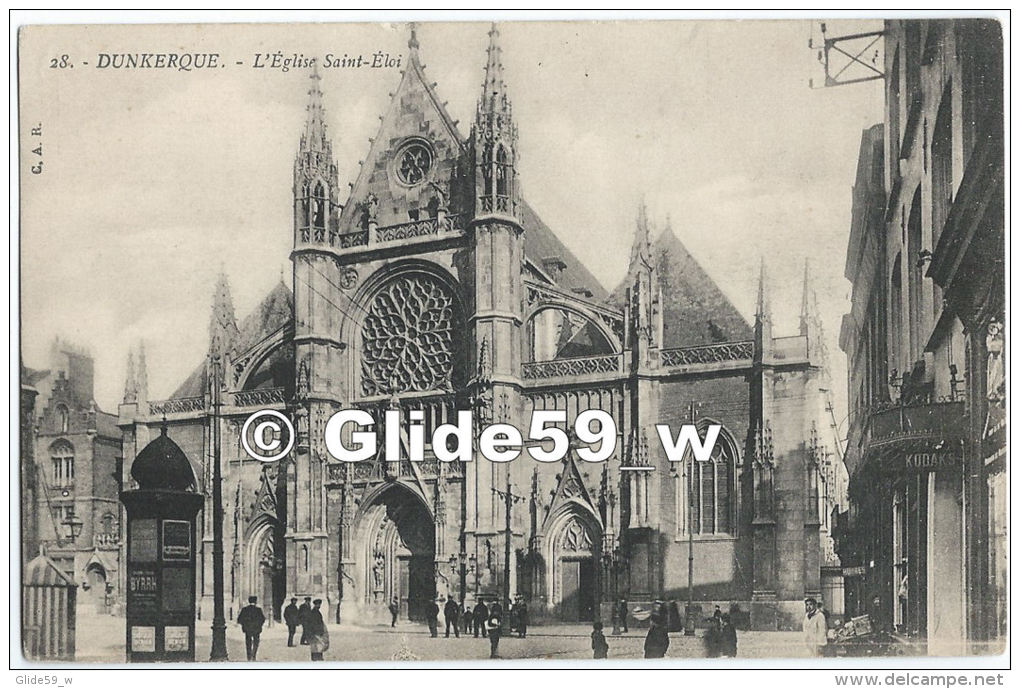 DUNKERQUE - L'Eglise Saint-Eloi (animée) - N° 28 (neuve Avec Dos Blanc) - Dunkerque