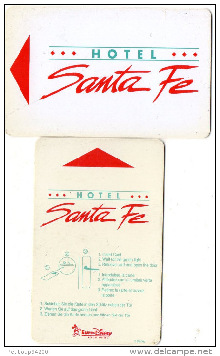 2 CLES D'HOTEL EURODISNEY  HOTEL Santa Fe - Hotel Key Cards