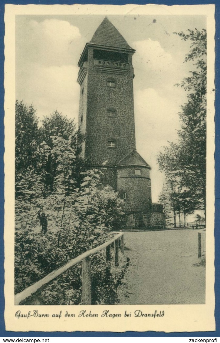 Gaußturm Gasthaus Hoher Hagen Bei Dransfeld, Gelaufen 1953 (AK766) - Goettingen