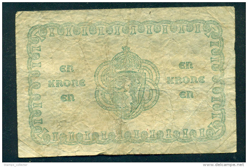 NORWAY. EN, 1 KRONE. 1917. Orginal. - Norwegen