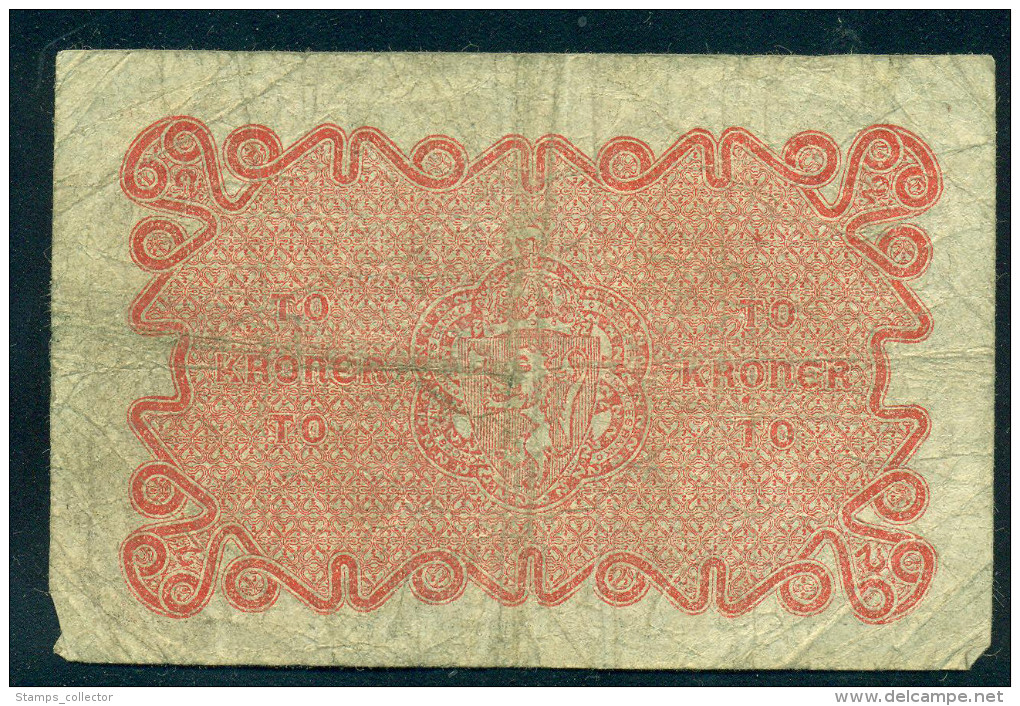 NORWAY. TO, 2 KRONE. 1918. Orginal. - Norway