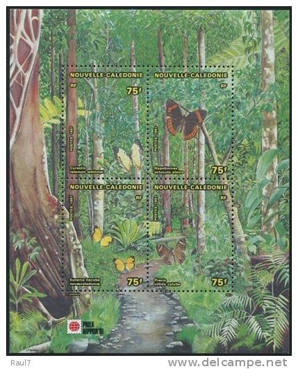 Nouvelle-Calédonie 1991 - Faune Et Flore, Plantes, Insectes, Papillons - BF Neufs // Mnh - Blocks & Sheetlets