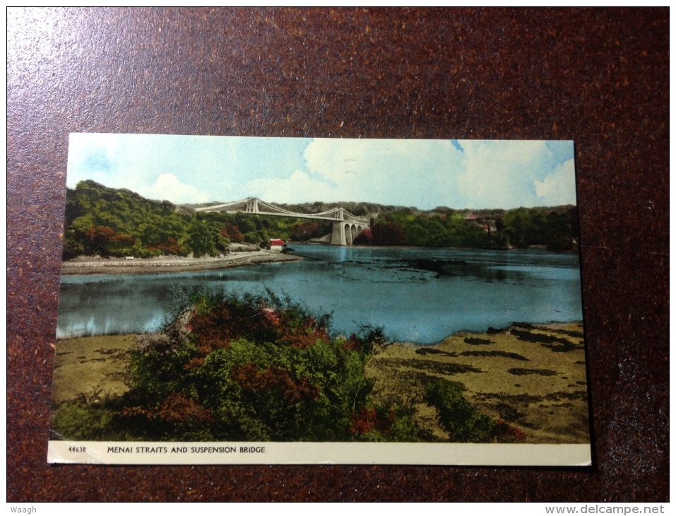 MENAI STRAITS AND SUSPENSION BRIDGE - 1974 Timbrée - Anglesey