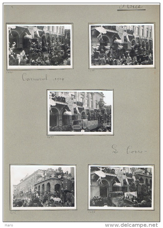 Lot De 21 Photos ( +/- 6 X 6 Cm) NICE - Carnaval 1954 ( Gm) - Lieux