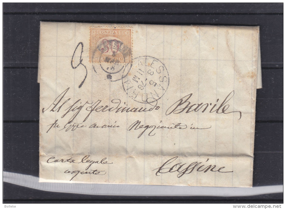 Italie - Lettre De 1878 - Oblitération Cassine - Affranchi Avec Timbre De Service - Cachet De Alessandria - Servizi