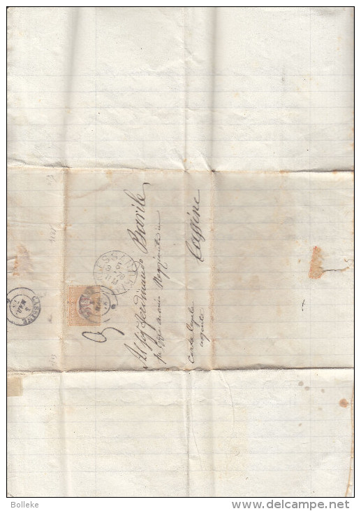 Italie - Lettre De 1878 - Oblitération Cassine - Affranchi Avec Timbre De Service - Cachet De Alessandria - Servizi