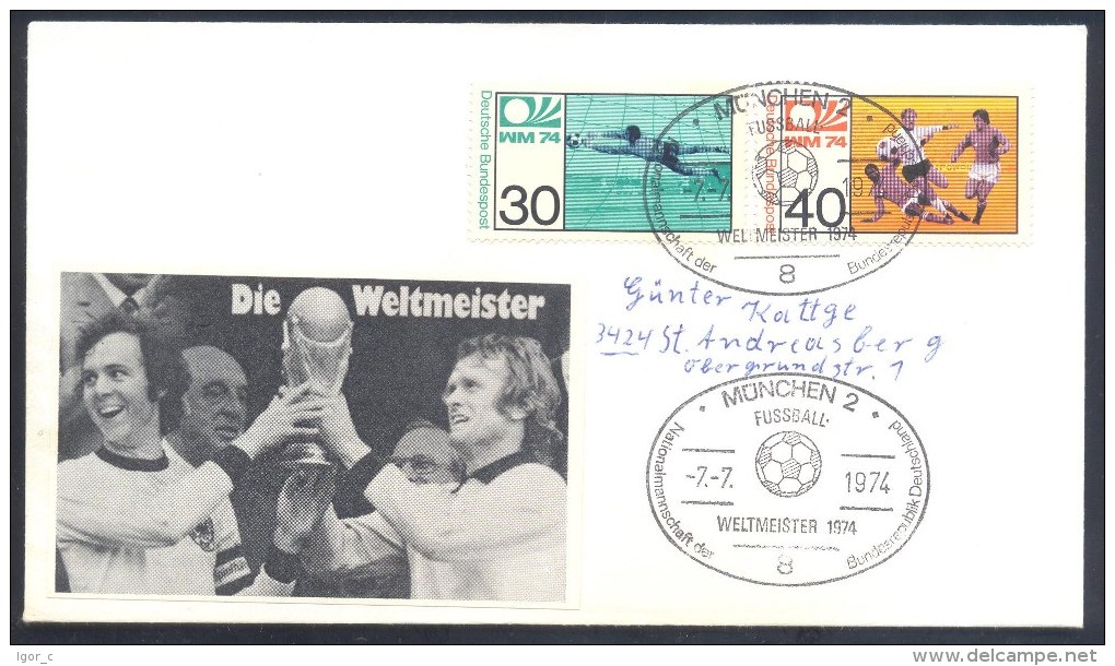 Football Soccer Fussball FIFA World Cup Germany Cover 1974 Campeonato Mundial Futbol Weltmeister Champions Germany - 1974 – Germania Ovest