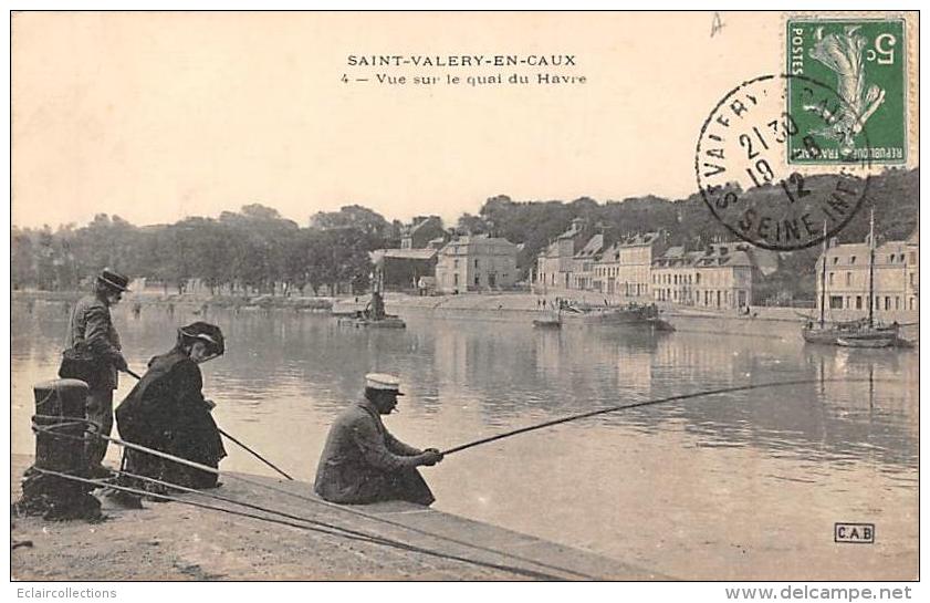 St Valéry En Caux     75      Vue Sur Le Quai Du Havre   .   Pêche A La Ligne - Andere & Zonder Classificatie