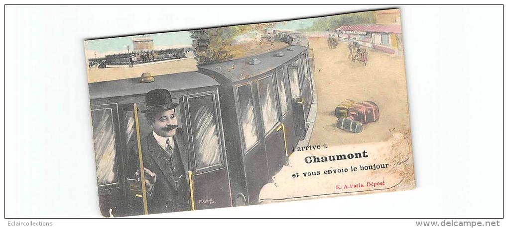 Chaumont   52     Un Bonjour De... (carte Recoupée14x8) - Chaumont