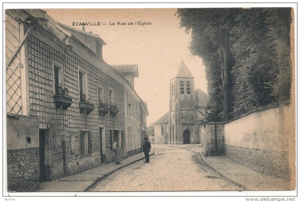 Cpa 95 Ezanville Rue De L'église - Ezanville