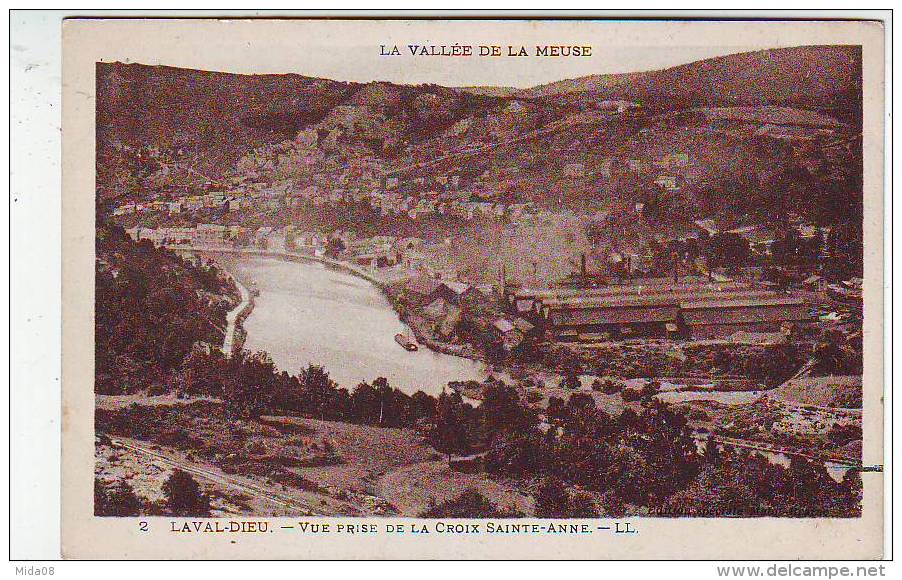 08. LA VALLEE DE LA MEUSE . MONTHERME . LAVAL DIEU . VUE PRISE DE LA CROIX SAINTE ANNE . Editeur L.L - Montherme