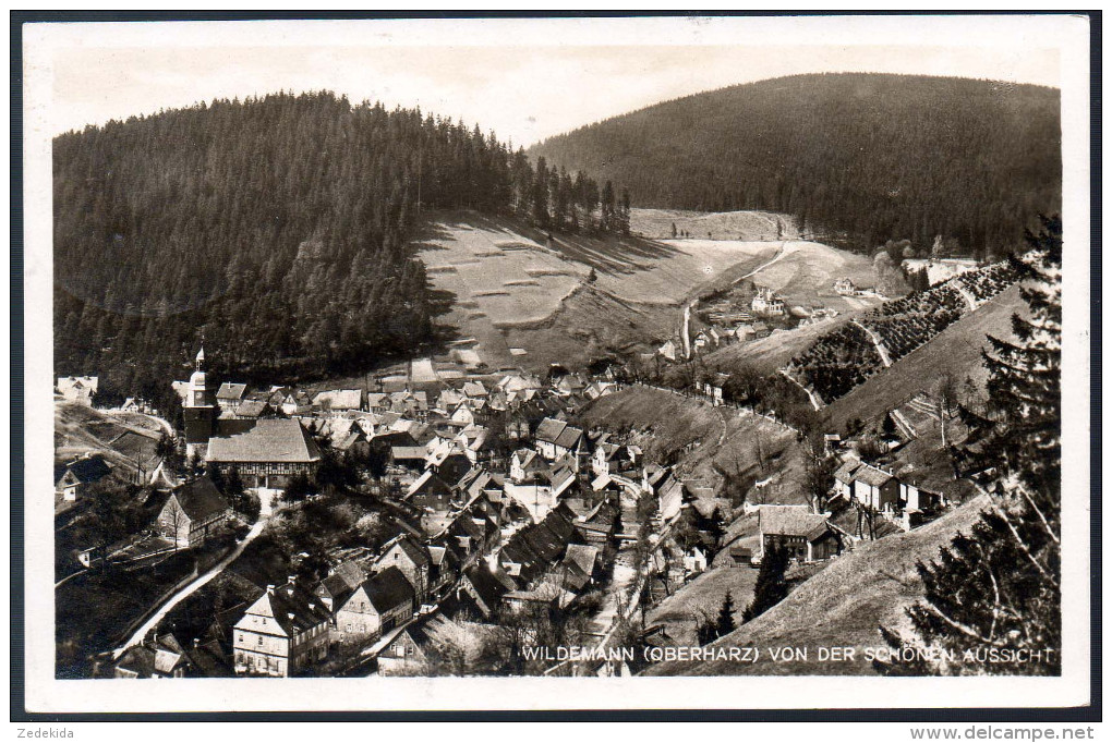 0851 - Alte Foto Ansichtskarte - Wildemann Von Der Schönen Aussicht Gel 1929 TOP - Clausthal-Zellerfeld