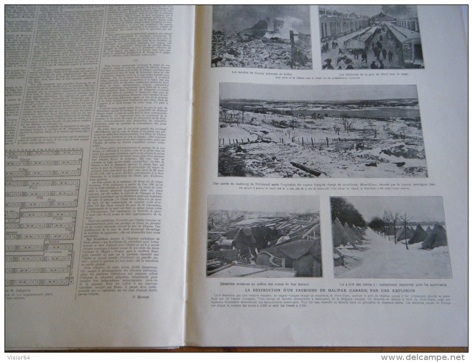 L´Illustration 5 JANVIER 1918-Destruction Coucy-Le Château-Ham-Cuts-- Brenta Piave-Joffre-Halifax-Réforme Calendriers