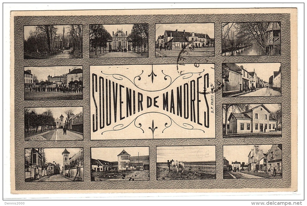 MANDRES LES ROSES (94) - Souvenir De Mandres - Carte Multivues - Ed. B. F., Paris - Mandres Les Roses