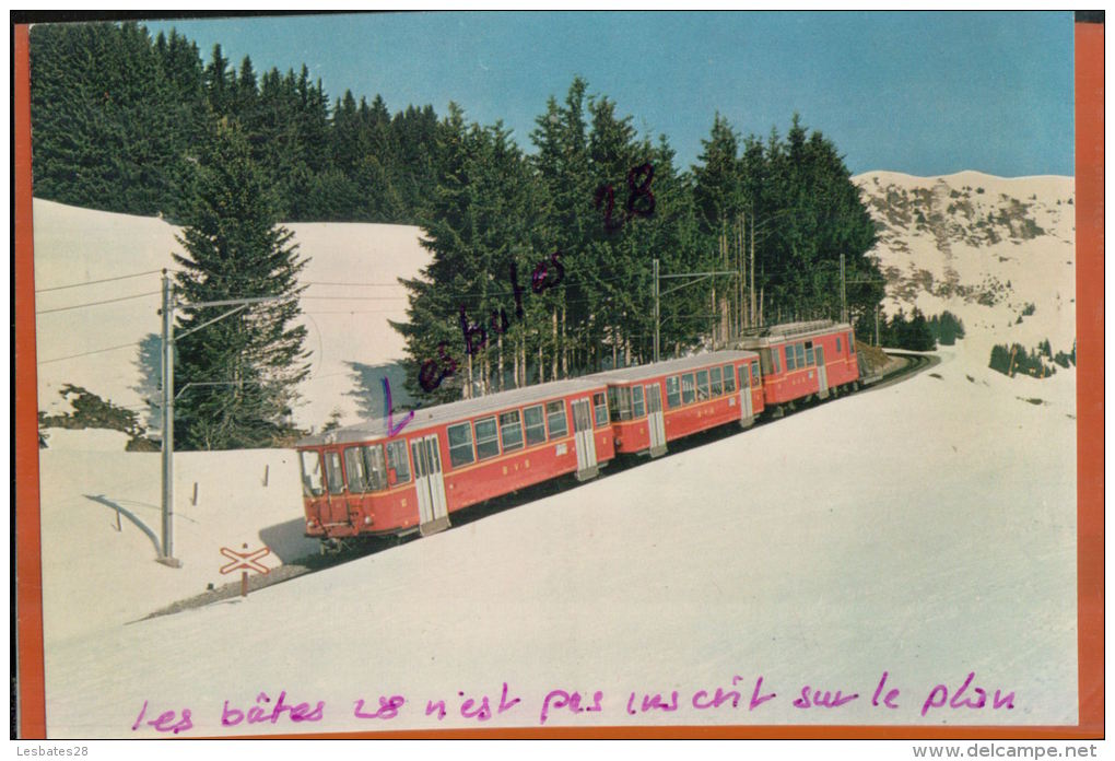 CPM Bex Villars Bretaye  BVB  31409 CH   Navette Motrice BD He 4/4 81 (SLM-SIG-SAAS 1976)  Col De Soud  Oct 2015  229 - Eisenbahnen