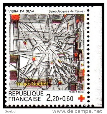 France N° 2449,a,**  Croix Rouge - Vitrail - Eglise St Jacques De Reims, Bdf De Carnet Droit - Nuovi