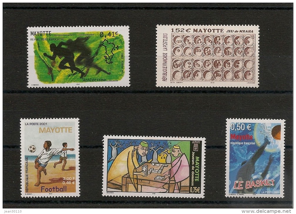 MAYOTTE Années 2001/2004 Sport Et Jeu N°Y/T :101-128-145-148-169** - Gebraucht