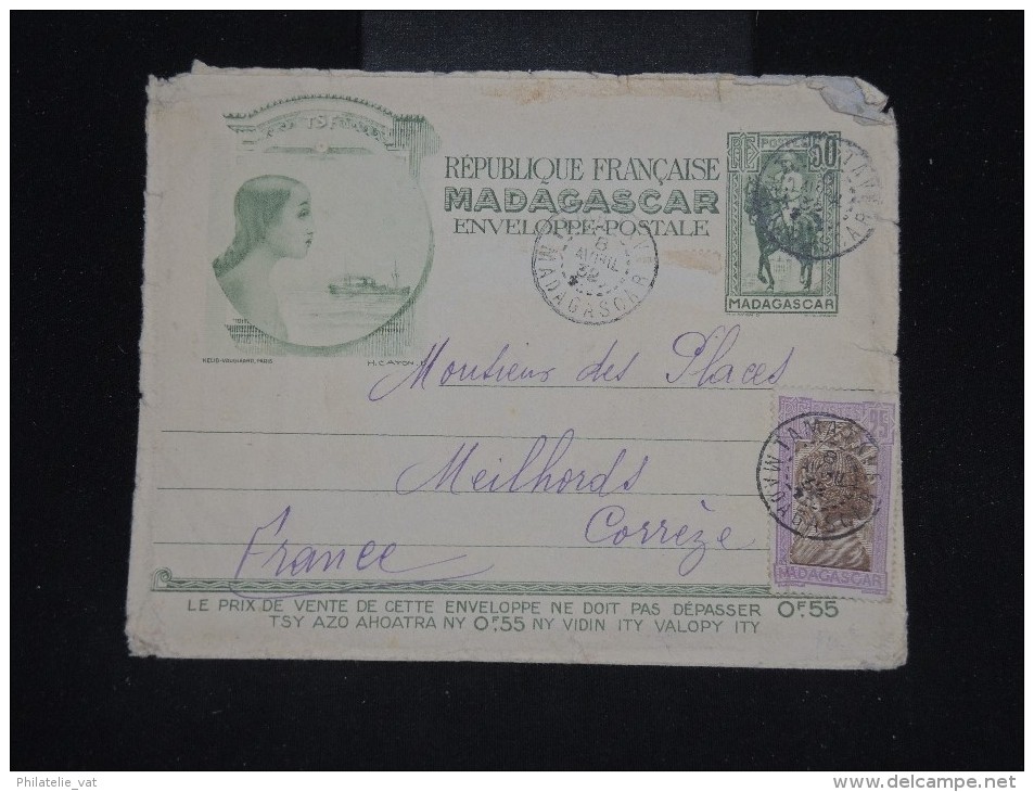 FRANCE - MADAGASCAR - Entier Postal ( Enveloppe) De Tamatave  Pour Meilhards En 1932 - à Voir - Lot P10466 - Lettres & Documents