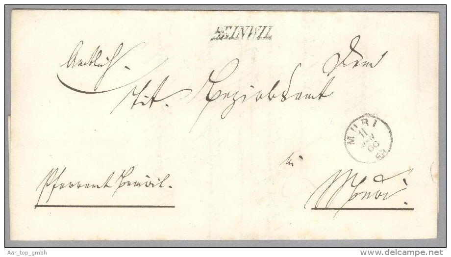 Heimat AG Beinwil 1866-01-11 Amtl.Brief Nach Muri - ...-1845 Préphilatélie