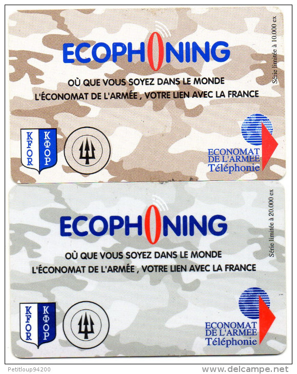 CARTES PREPAYEES  ECOPHONING  Economat De L´Armée ( Lot De 2)  2295 - Militär