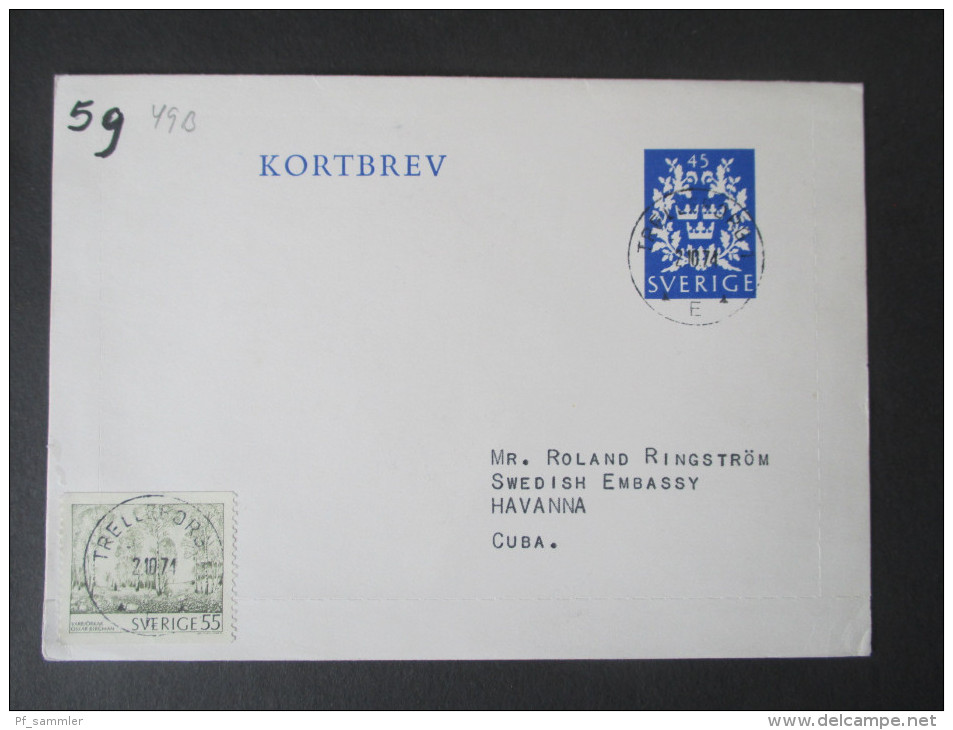 Schweden Ganzsachen / Aerogramme / Kartenbriefe usw. 31 Stück. Hoher Katalogwert. Tolle Stücke. 1881 - 1975