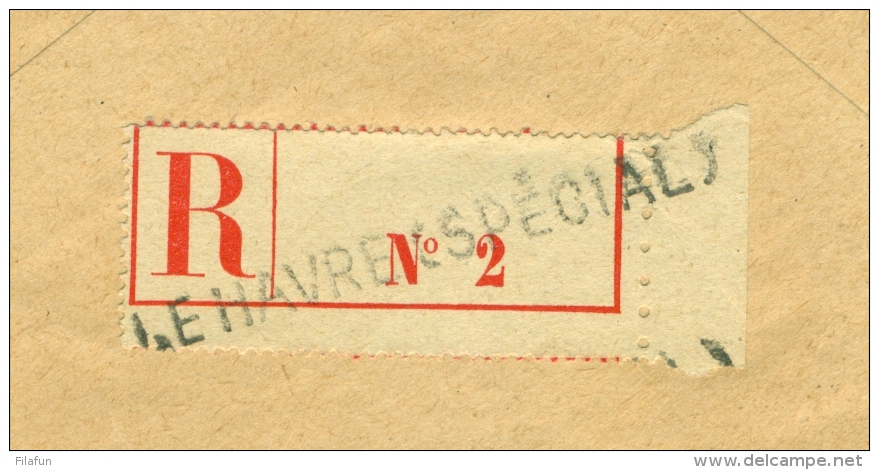 België Belgique - 1915 - 5x red cross stamp, Belgium + France cancelled Le havre (special) on R-cover