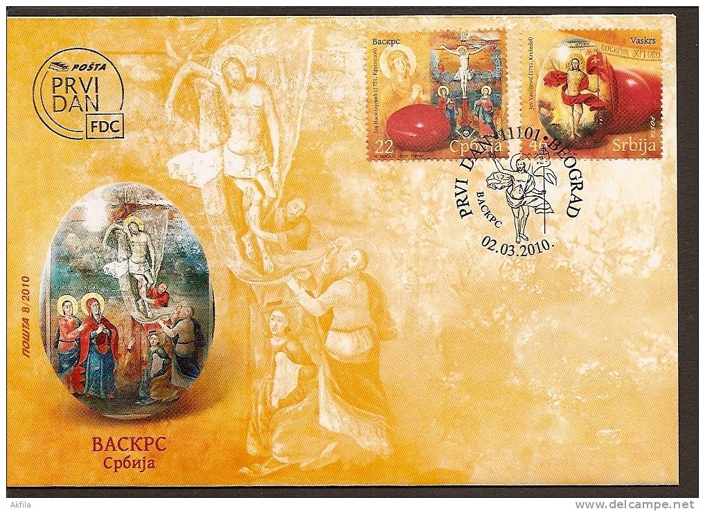 9. Serbia, 2010, Easter, FDC - Serbia