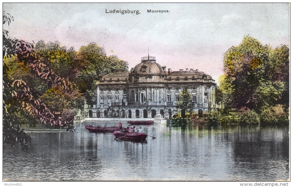 Col. Ak LUDWIGSBURG - Monrepos; 1911 Als Soldatenkarte Nach WÜRZBURG - Ludwigsburg