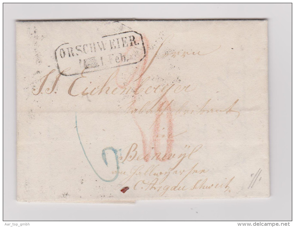 Heimat AG Beinwil 1859-02-01 Incomingbrief Aus Orschweir DE - Storia Postale