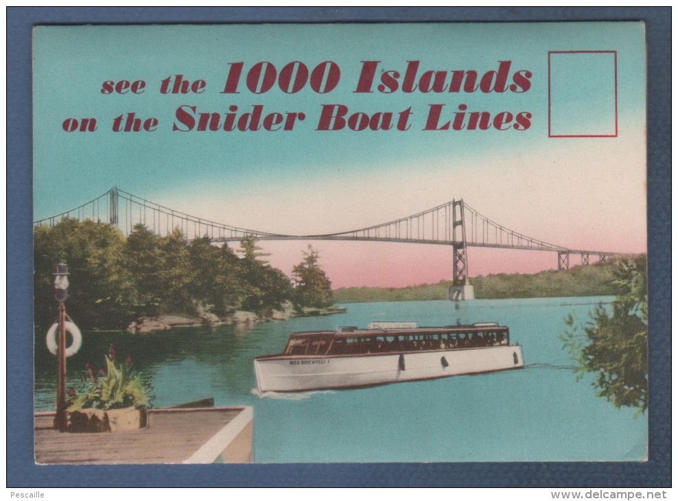 ONTARIO BROCKVILLE - DEPLIANT 16 VUES SEE THE 1000 ISLANDS ON THE SNIDER BOAT LINES - Brockville