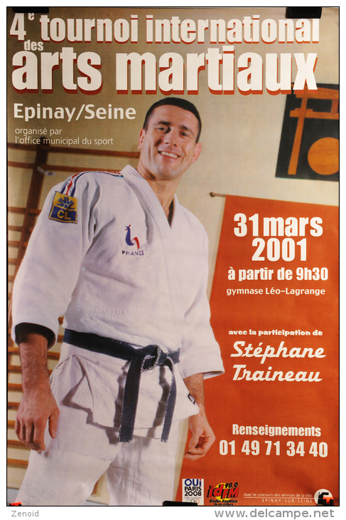 Affiche Stéphane TRAINEAU - 4e Internationaux De Judo - Epinay Sur Seine 2001 - Artes Marciales