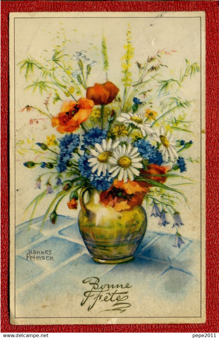 Carte Fantaisie : HANNES PETERSEN Bouquet De Fleurs Bonne Fêtes ( ! ) - Petersen, Hannes