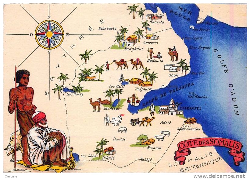 SOMALIE COTE DES SOMALIS CARTE ILLUSTREE - Somalia