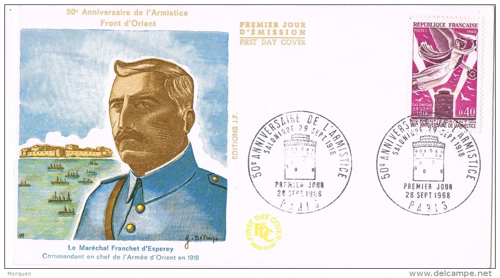 15040. Carta F.D.C. PARIS 1968.  Marechal Franchet D´Esperey. Guerre. Armistice - 1960-1969