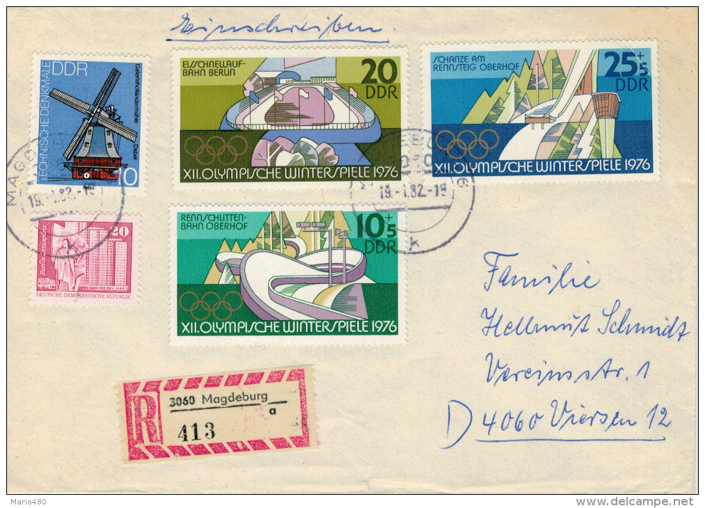 DDR   RACCOMANDATA   ANNO  1976      (VIAGGIATA) - Enveloppes - Oblitérées