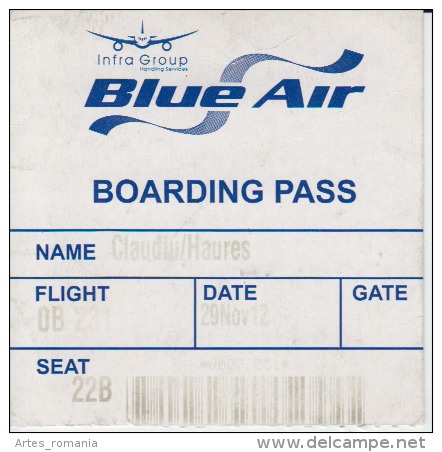 Blue Air Airline Boarding Pass One Way Ticket - Europa