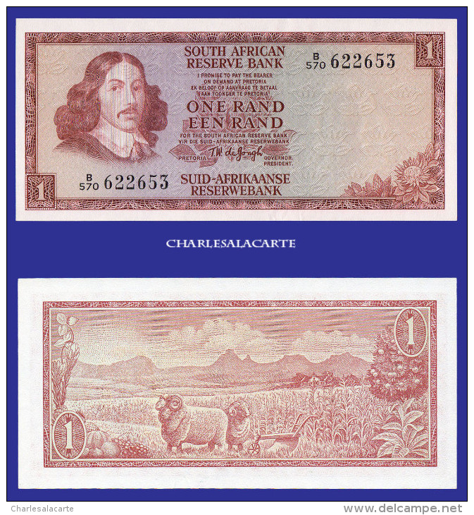 1975  SOUTH AFRICA  1 RAND  RAMS IN FIELD  KRAUSE 115b UNC. CONDITION - South Africa