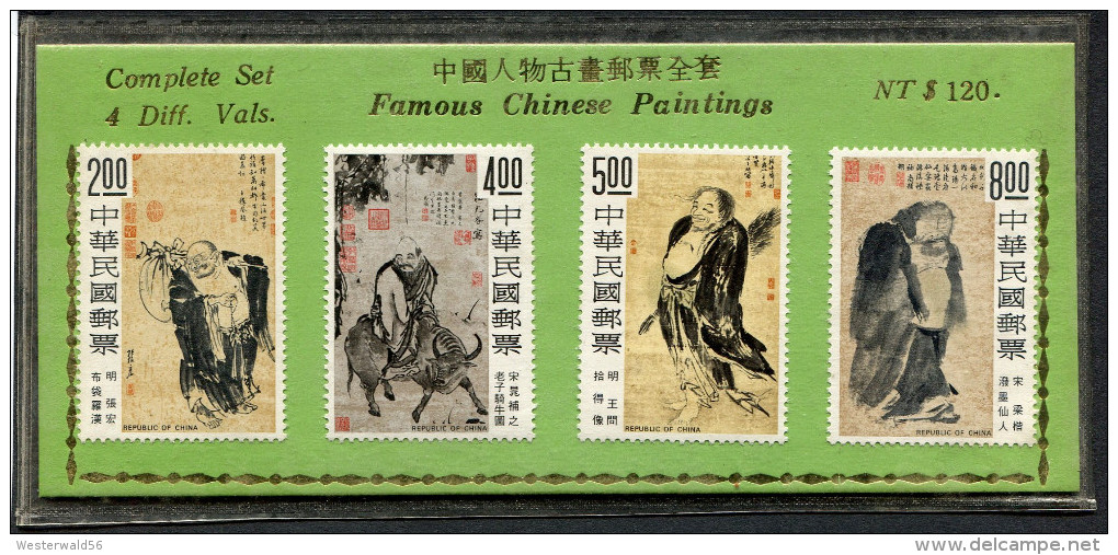 (1513) MiNr. 1083 - 1086, Taiwan, Republic Of China, "Famous Chinese Paintings" Folder, Eingeschweißt, Aus Taiwan - Collections, Lots & Series