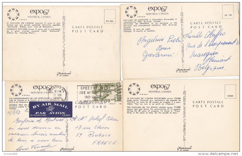 Montreal - Expo 67 - Lot 4 Cartes (voir See Scans) - Montreal