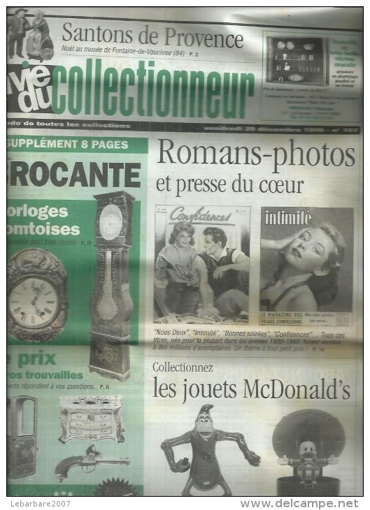 LA VIE DU COLLECTIONNEUR  N° 157  " JOUETS McDONALD'S / ROMANS-PHOTOS " -  DECEMBRE  1996 - Collectors