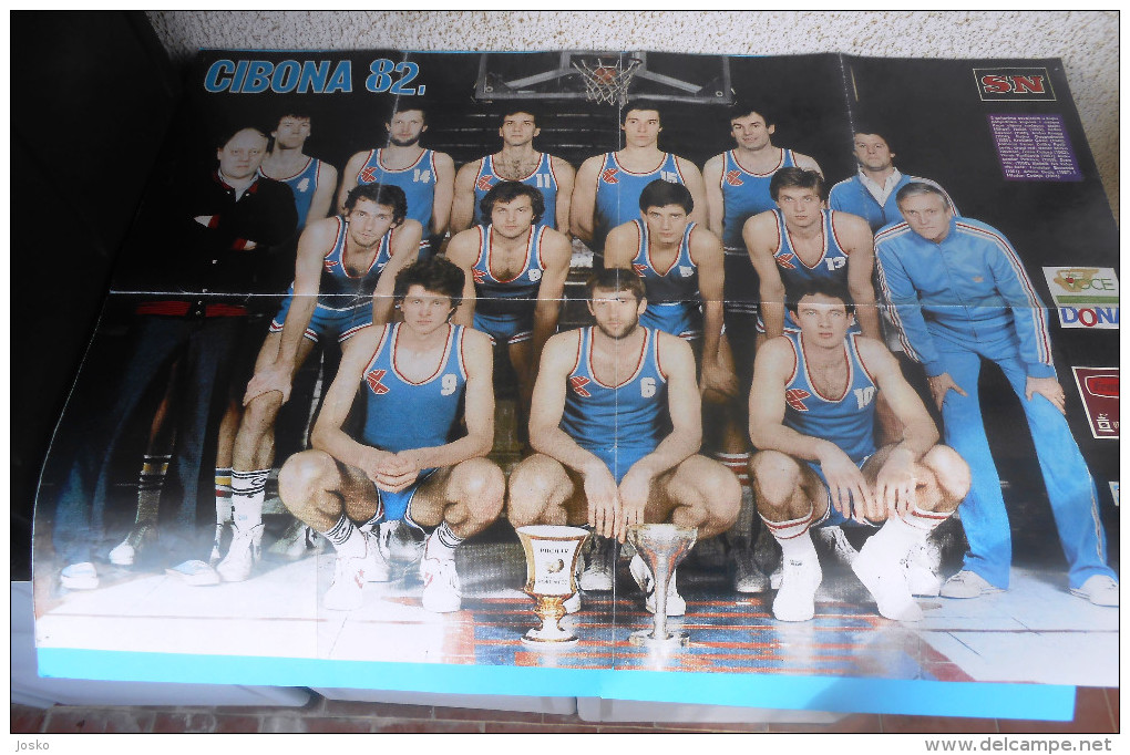 KK CIBONA Zagreb Croatia Basketball Club SPORT. NOVOSTI Special Issue 1982. With Very Large Poster * Basket-ball Cosic - Abbigliamento, Souvenirs & Varie